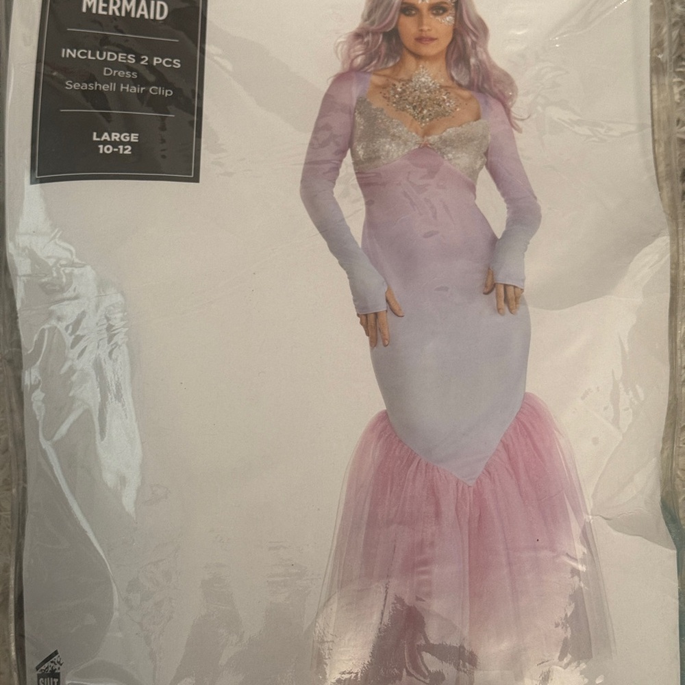 Mermaid Costume with Pink and Silver Accents